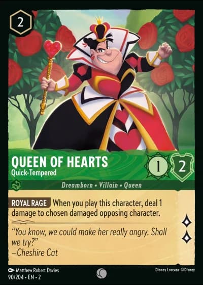 Queen of Hearts - Quick-Tempered #90/204 — Rise of the Floodborn
