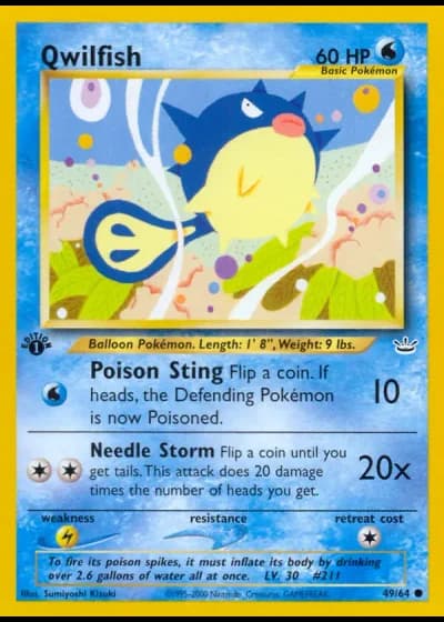 Qwilfish (1ª Edizione) #49/64 — Neo Revelation (1ª Edizione)