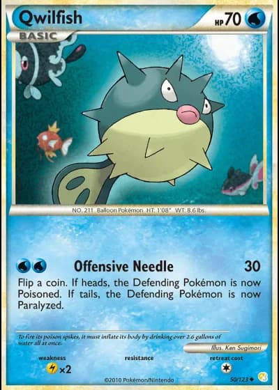 Qwilfish #50/123 — HeartGold SoulSilver