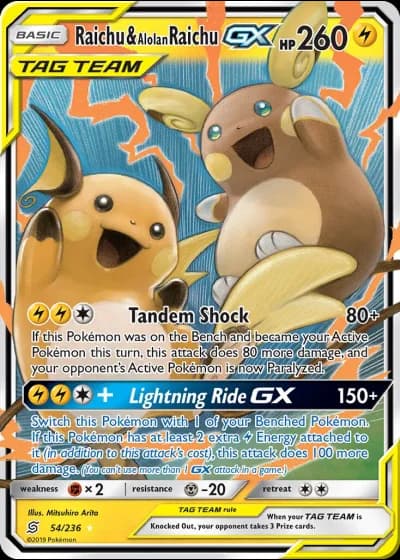 Raichu & Alolan Raichu GX #54/64 — World Championships 2019