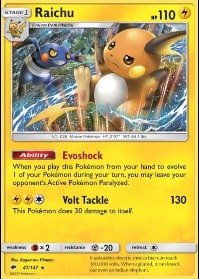 Raichu (League Challenge 1st Place) #41/147 — Burning Shadows
