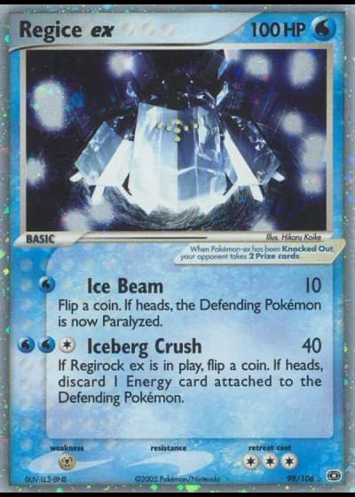 Regice ex #98/106 — EX Smeraldo