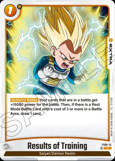 Results of Training FS08-015 — Vegeta (Mini) Super Saiyan 3 (FS08)