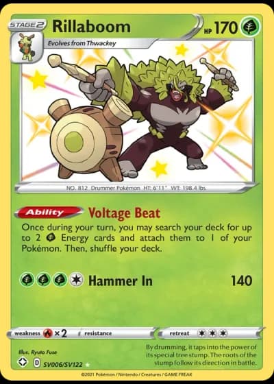 Rillaboom SV006/122 — Shiny Vault (Shining Fates)