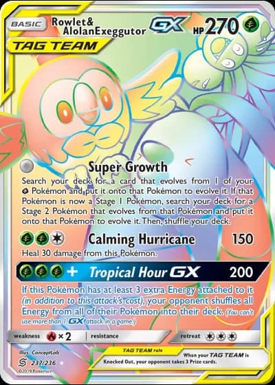Rowlet & Alolan Exeggutor GX #237/236 — Unified Minds