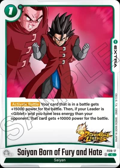 Saiyan Born of Fury and Hate FS10-017 — Starter Deck EX: Giblet (FS10)