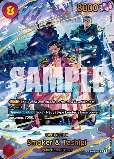 Smoker & Tashigi (EB04-003) (Alternative Art) — Adventure on Kami's Island (OP15-EB04)
