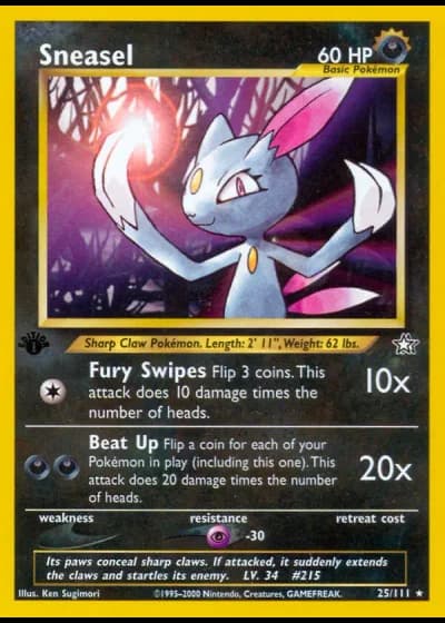 Sneasel (1st Edition) #25/111 — Neo Genesis (1st Edition)