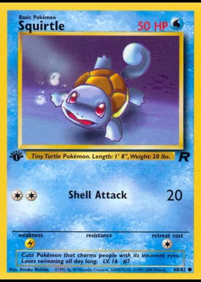 Squirtle (1st Edition) #68/82 — Team Rocket (1st Edition)