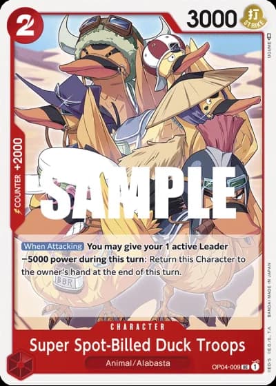 Super Spot-Billed Duck Troops (OP04-009) — Kingdoms of Intrigue (OP04)