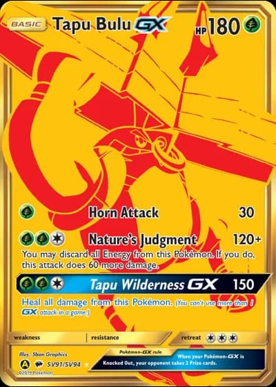 Tapu Bulu GX SV91/94 — Shiny Vault (Hidden Fates)