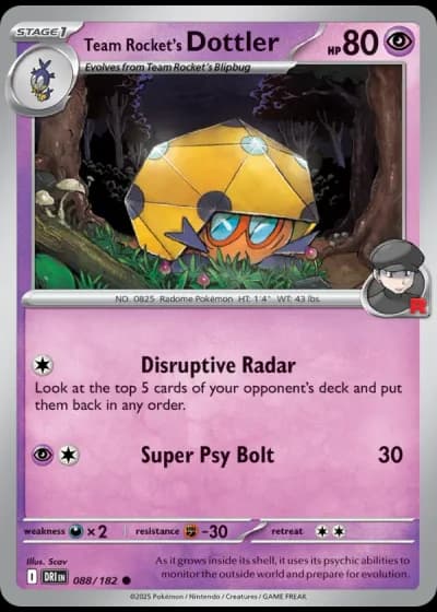 Team Rocket's Dottler #088/182 — Destined Rivals
