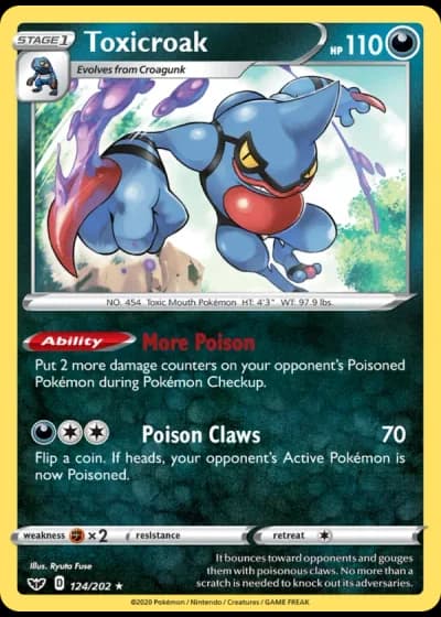 Toxicroak #124/202 — Sword & Shield
