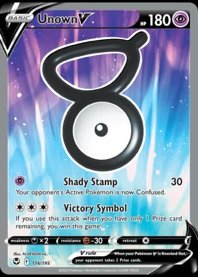 Unown V #176/195 — Silver Tempest