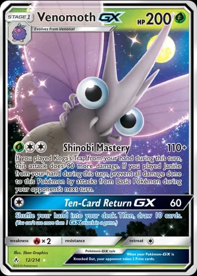 Venomoth GX #12/214 — Unbroken Bonds