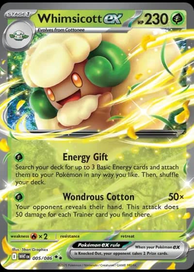 Whimsicott ex #005/86 — White Flare