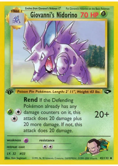 Giovanni's Nidorino (first edition)