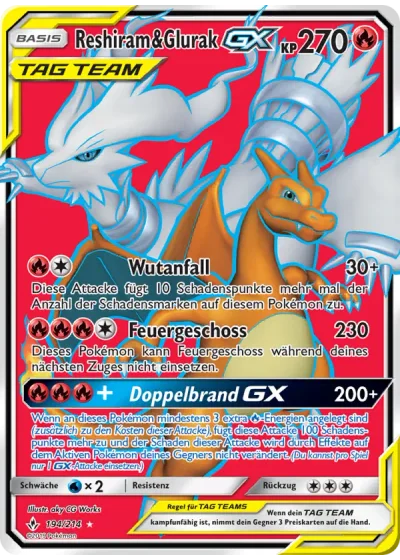 Reshiram & Glurak GX