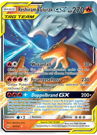 Reshiram & Glurak GX