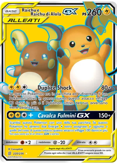 Raichu e Raichu di Alola GX