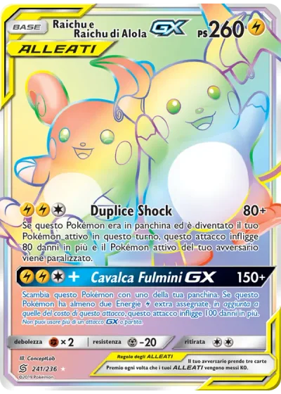 Raichu e Raichu di Alola GX