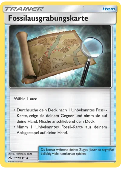 Fossilausgrabungskarte