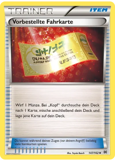 Vorbestellte Fahrkarte