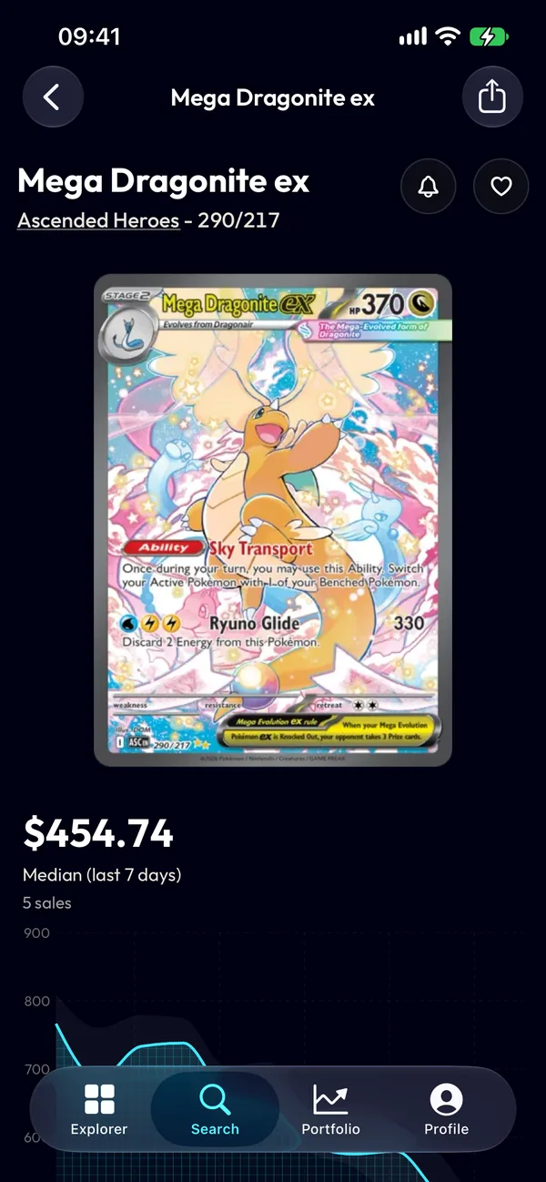 A card page in the folio.fyi app