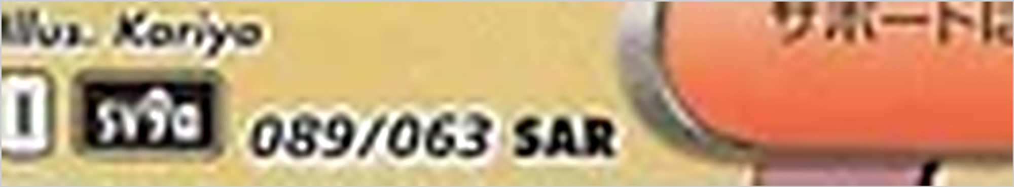 Zoom: 089/063 followed by the code SAR, for Special Art Rare