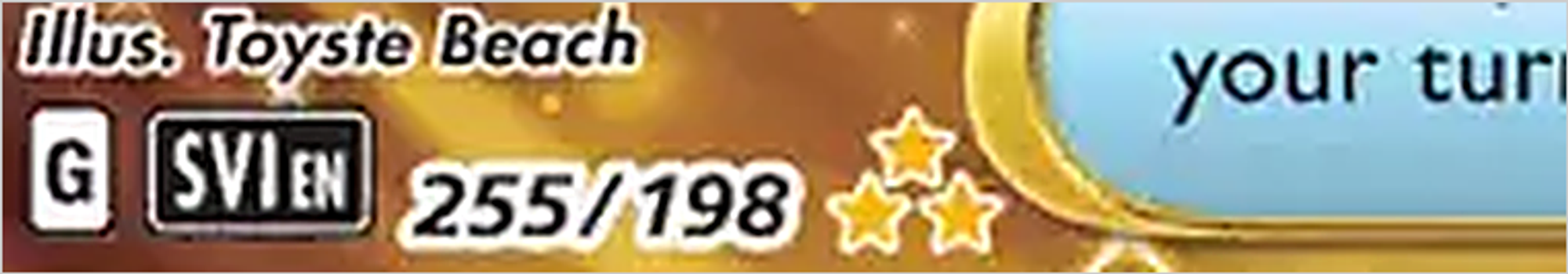 Zoom: 255/198 followed by three gold stars in a triangle, Hyper Rare