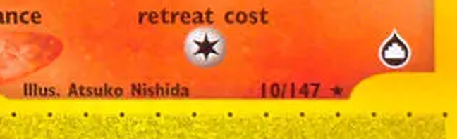 Bottom right of a 2003 Aquapolis card: the water drop set symbol above the number 10/147