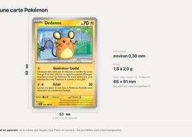 Taille d'une carte Pokémon : 63 x 88 mm, et tout le reste