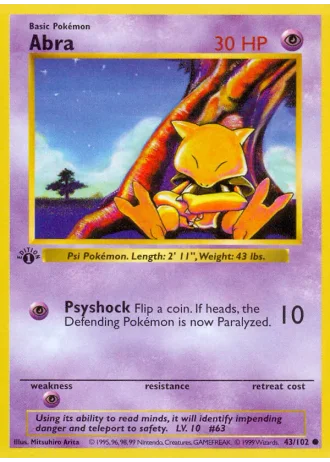 Abra #43/102 — Base Set