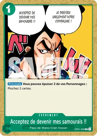 Acceptez de devenir mes samouraïs !! (OP01-055) (Pirate Foil) — ONE PIECE CARD THE BEST vol.2 (PRB02)