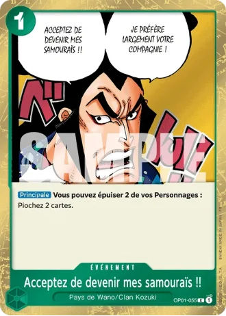 Acceptez de devenir mes samouraïs !! (OP01-055) (Reprint) — ONE PIECE CARD THE BEST vol.2 (PRB02)