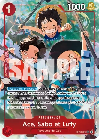 Ace, Sabo et Luffy (OP13-007) (Alternative Art) — Successeurs (OP13)