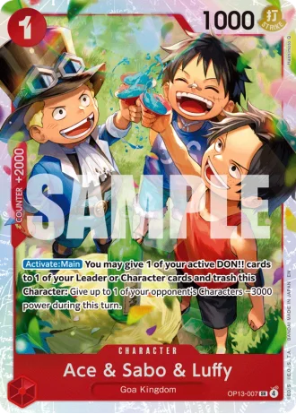 Ace & Sabo & Luffy (OP13-007) — Carrying on His Will (OP13)
