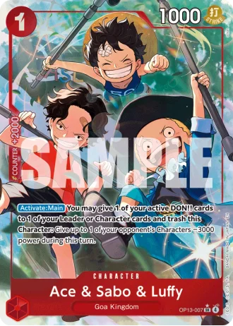 Ace & Sabo & Luffy (OP13-007) (Alternative Art) — Carrying on His Will (OP13)