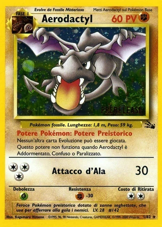 Aerodactyl (1ª Edizione) #1 — Fossil (1ª Edizione)