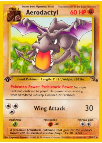 Aerodactyl (1ª Edizione) #16/62 — Fossil (1ª Edizione)