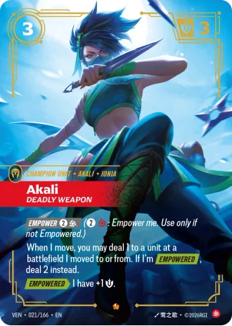 Akali, Deadly Weapon #021/166 — Vendetta