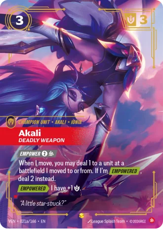 Akali, Deadly Weapon #021a/166 — Vendetta
