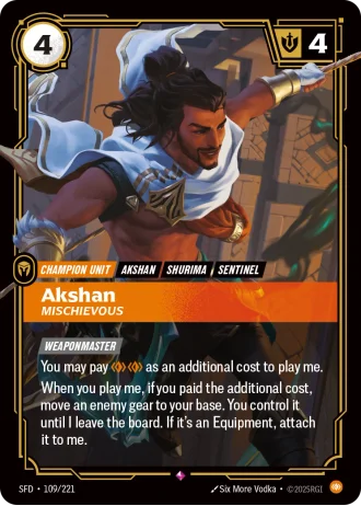 Akshan, Mischievous #109/221 — Spiritforged