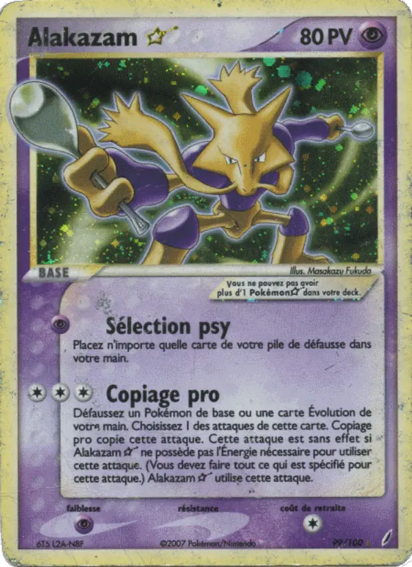 Alakazam Gold Star #99 — EX Gardiens de Cristal