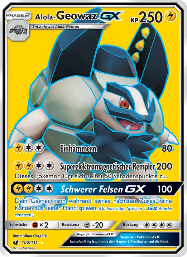 Alola-Geowaz GX #102 — Aufziehen der Sturmröte