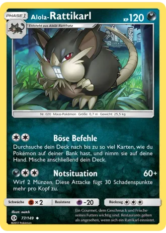 Alola-Rattikarl #77/149 — Sonne & Mond