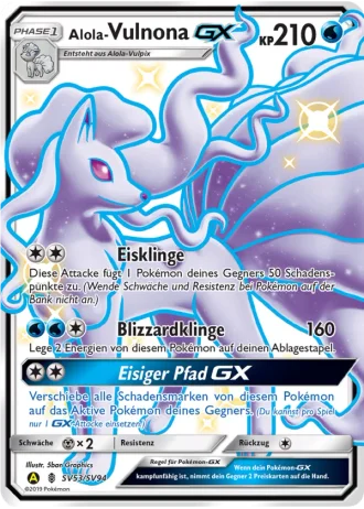 Alola-Vulnona GX SV53/94 — Schillernde Schatzkammer (Verborgenes Schicksal)