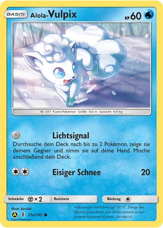 Alola Vulpix #21a — Gelbes-A-Alternativkarten