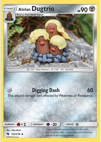 Alolan Dugtrio #123/214 — Lost Thunder