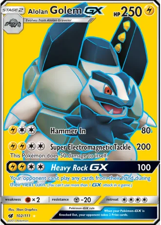 Alolan Golem GX #102 — Crimson Invasion
